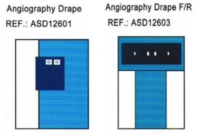 Sterile Disposable Angiography Surgical Drape with Two Windows.