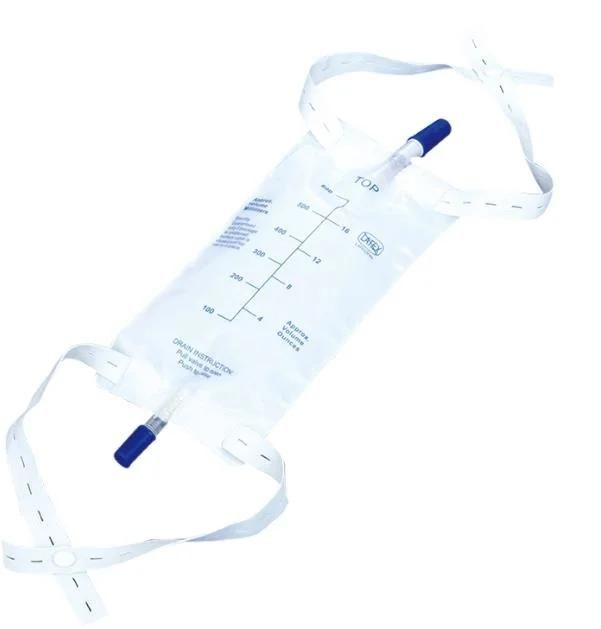 Medical Disposable Collection Outlet Valve Urine Leg Bag with Belt