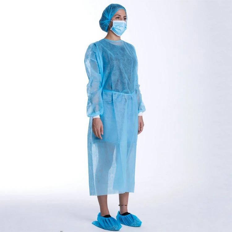 Isolation Gown Disposable Yellow Medical Waterproof PP+PE Leve1 Isolation Gown Non Woven