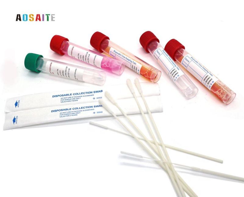 Disposable Sterile Viral Vtm Test Tube with Nasopharyngeal Flockedl Swab