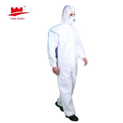 Anti Virus Medical Suit Disposable Hazmat Protective Isolation Suit Clothing Microporous Coverall for Public Place
