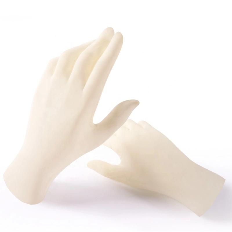 Disposable Milk White Rubber Latex Examination Gloves Powder Free Household