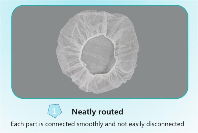 Disposable Nonwoven Spunlace Nonwoven Clip Cap Mob Cap Bouffant Cap