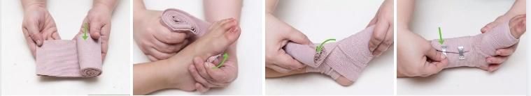 Medical Rubber Compressed Gauze First Aid PBT Cohesive Skin High Elastic Crepe Bandage with OEM
