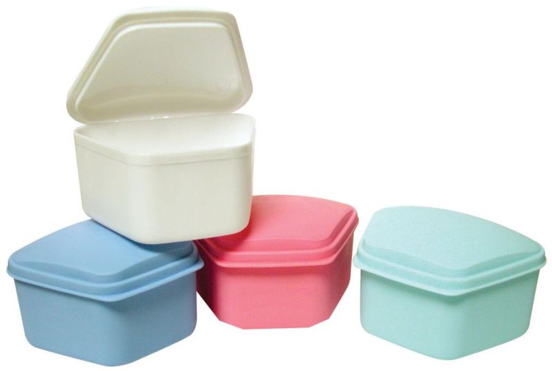 Plastic Dental Retainer Case, Retainer Box, Denture Box