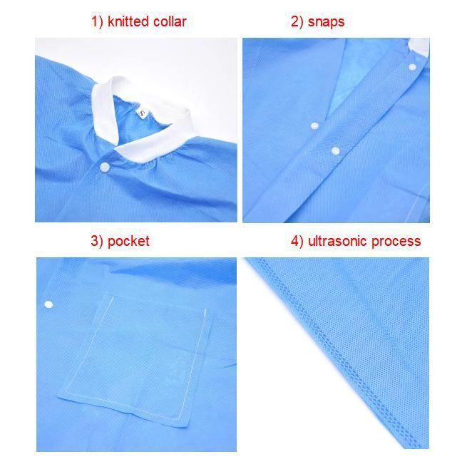 Disposable Nonwoven Medical Work Uniform Lab Coat