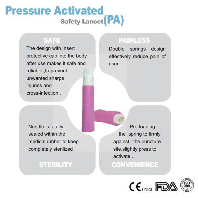 Disposable Pressure Activated Safety Lancet (PA)