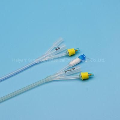 Silicone Urinary Foley Catheter 3 Way Round Tip Balloon Producer