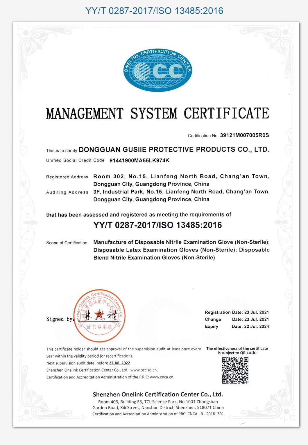 Disposable 100% L/C Sign with Factory Powder Free Nitrile Gloves