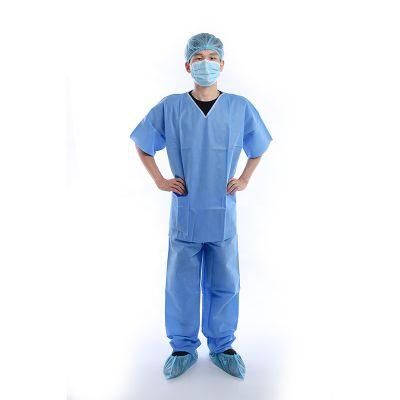Custom Hospital Clothing Patient Gown PP/SMS Patient Scrub Suits