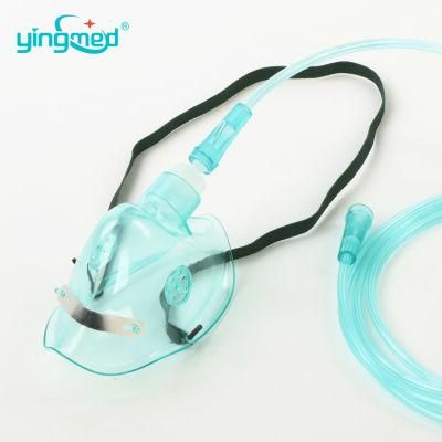 Single Use Disposable Oxygen Mask for Adult Use with Tubing