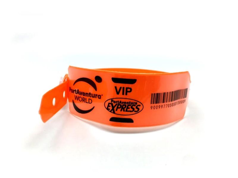 Goju Full Color Adult Waterproof Wide Shape PVC Events Wristbands with Qr Code