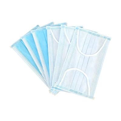 FDA CE Approved Anti Dust Pm2.5 Virus Respirator 3 Ply Disposable Non Woven Fabric Blue Surgical Face Mask