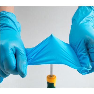 Blue Disposable Nitrile Gloves Are Thick and Elastic