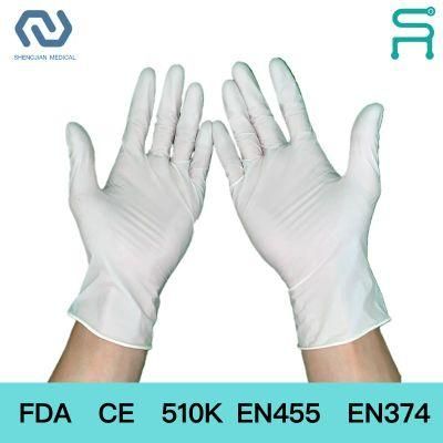 Powder Free White Disposable Nitrile Medical Examination Gloves