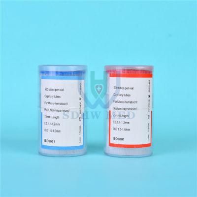 Disposable Hospital Capillary Tube Collection Hematocrit Plain and Sodium Glass Capillary Tube