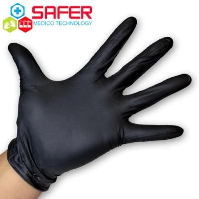 Disposable Black Nitrile Powder Free Gloves