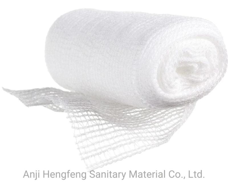 Mdr CE Approved Medical Gauze Bandage with Woven Side 100% Gauze