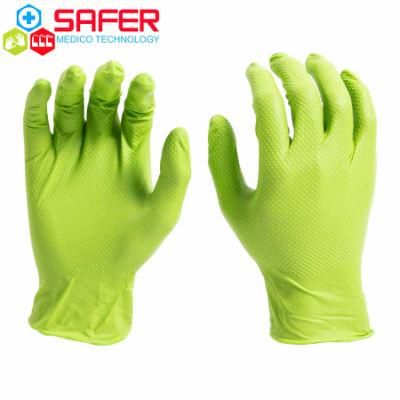 Safety Non-Sterile Green Examination Nitrile Gloves Hospital Work