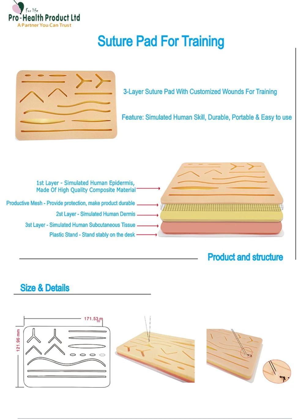 Medical Student Training Suture Pad with Surgical Tool Suture Practice Kit