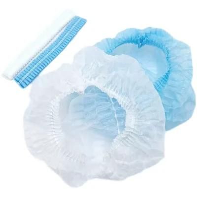 Disposable PP Dustproof Blue/White Nonwoven Machine Mob Cap