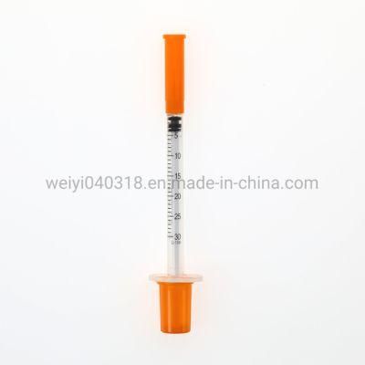 Professional Manufacture Supply High Quality with Fixed Ultra Fine Needle U-100 U-40 0.5ml/1ml Insulin Syringe