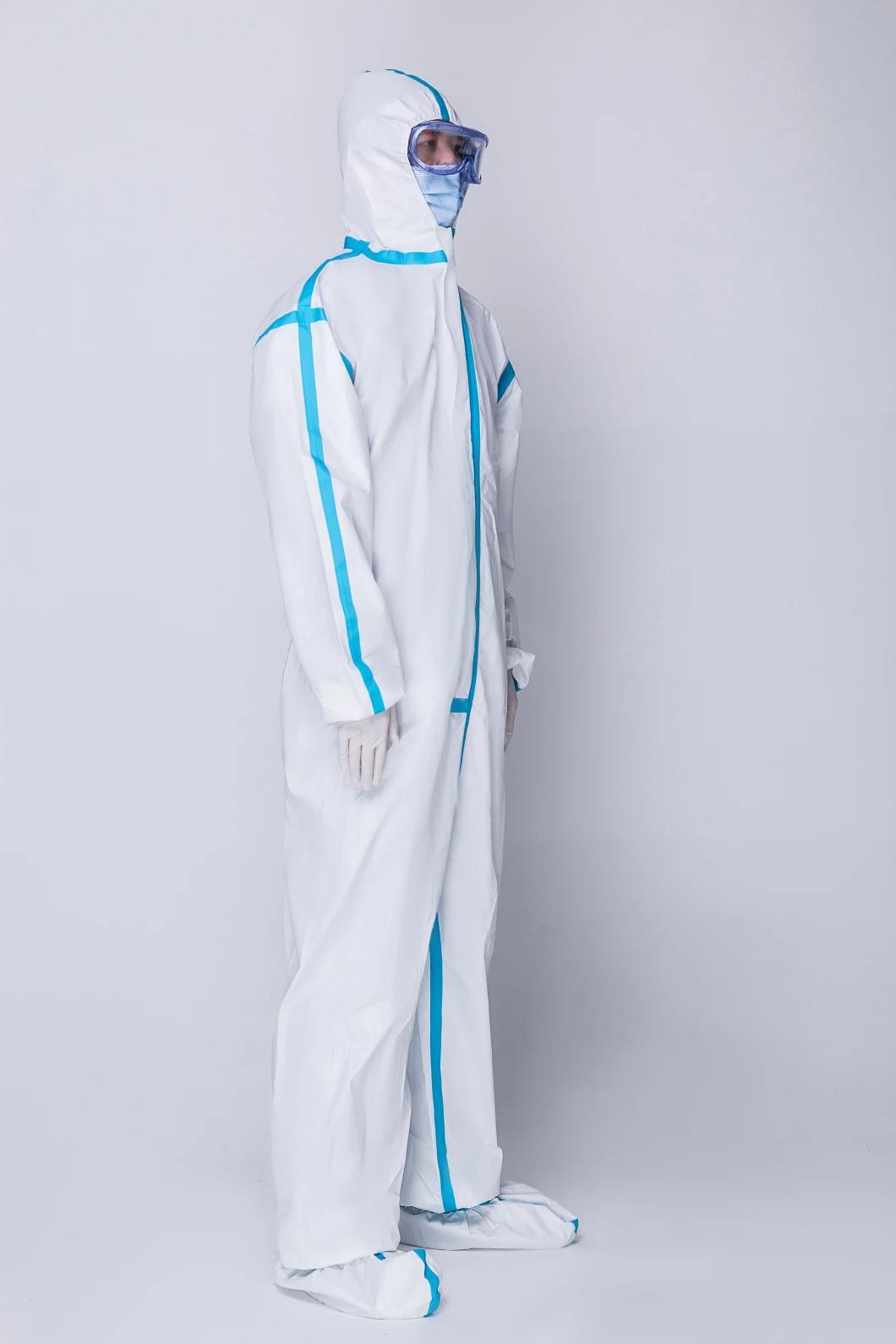 75GSM Sterile Emergency Disposable Protective Coveralls with Shoe Cover
