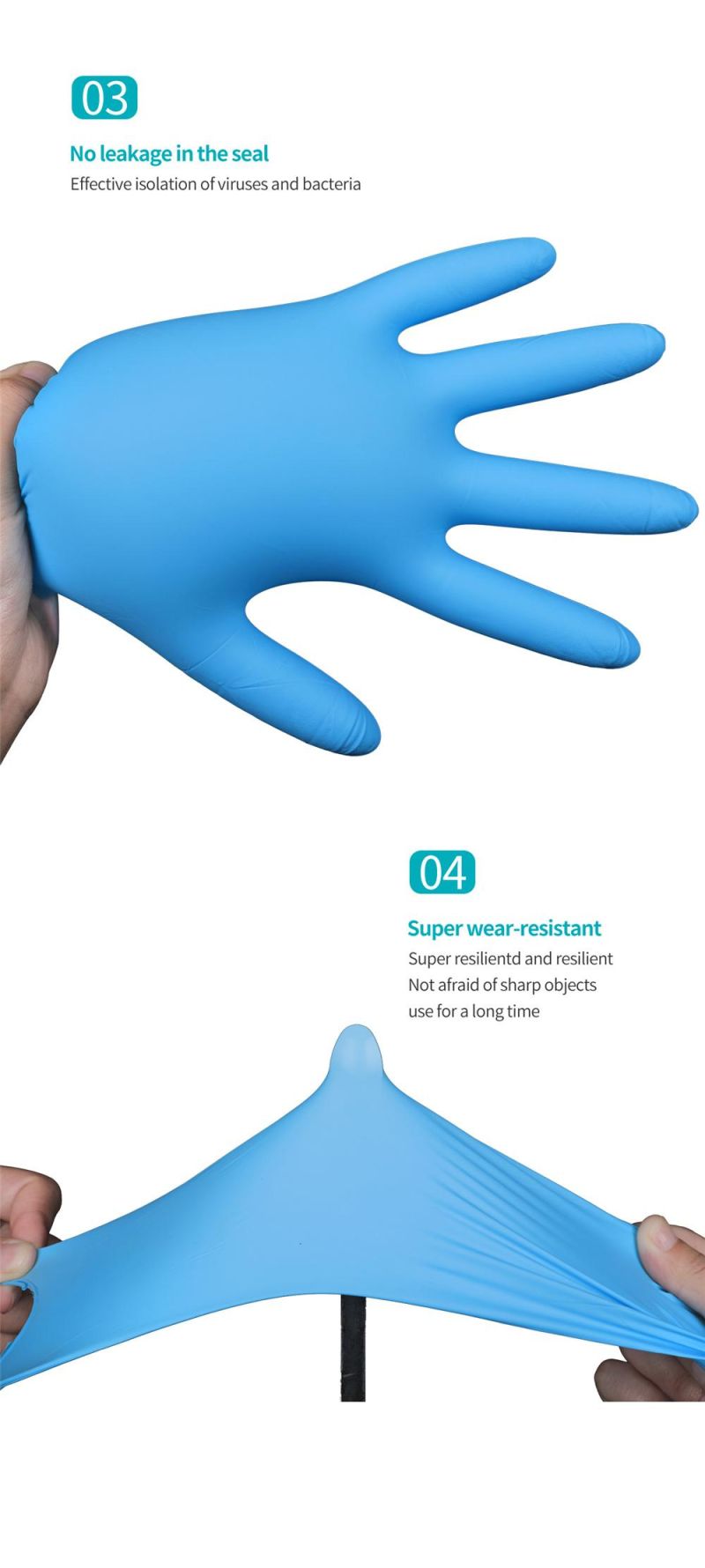 Wholesale Blue Disposable Glove Protective Medical/ Non-Medical Nitrile Gloves with CE Certificate