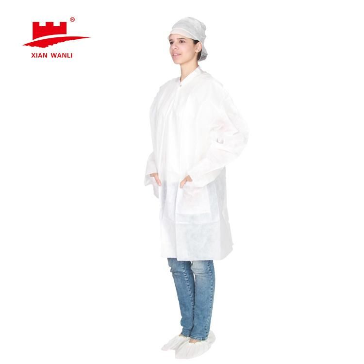 Non Woven Disposable PP+PE Film Microporous Lab Coat