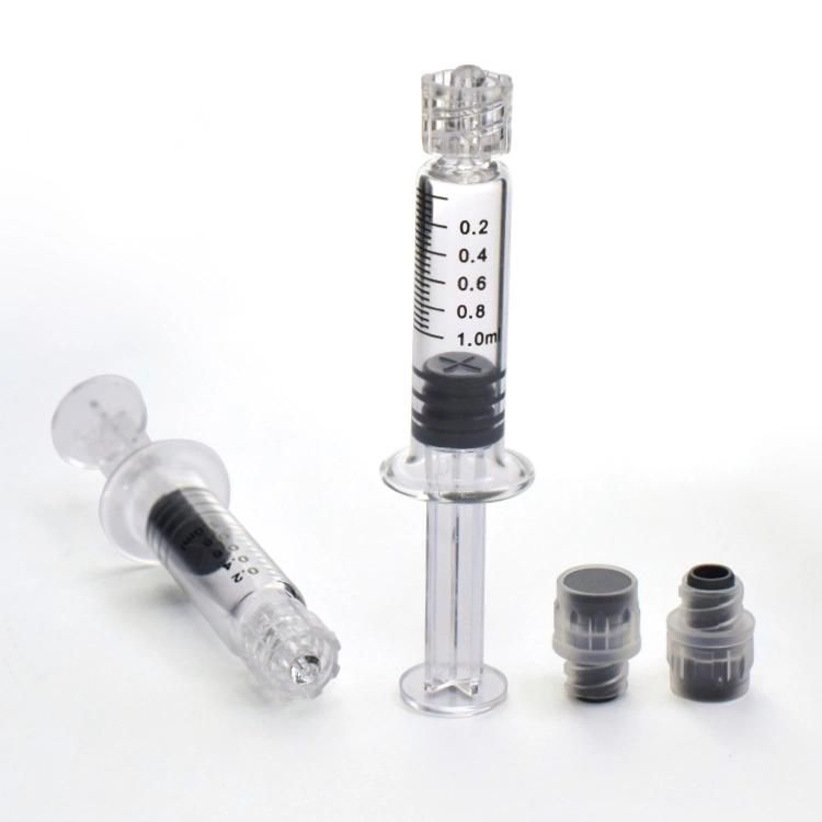 Prefilled Luer Lock Luer Slip Concentrate Oil Glass Syringe with 1ml 2.25ml 3ml 5ml Custom Gold Foil Logo for USA Market