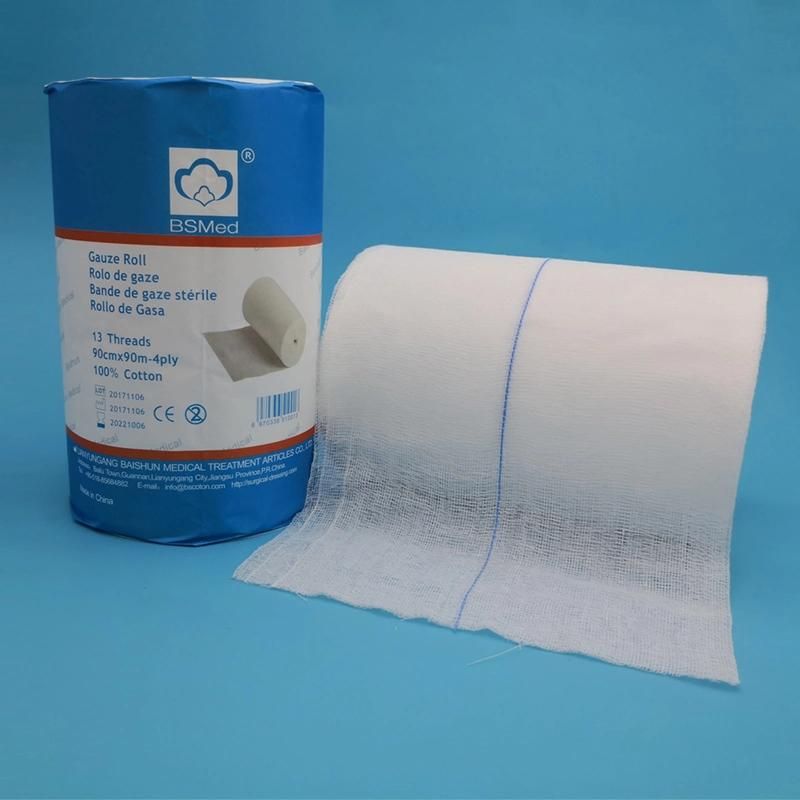 100% Cotton Disposable Surgical Materials Gauze Roll for Surgical Dressing