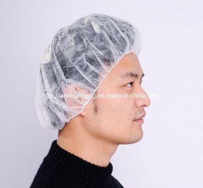 White Disposable Protective Non Woven Bouffant Cap
