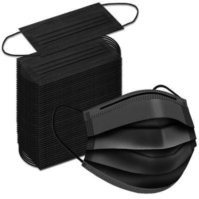 Breathable 3 Layer Black Masks Mouth Cover