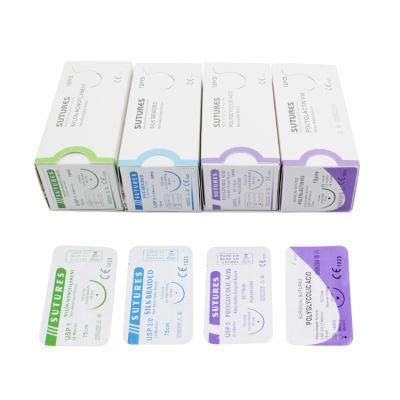 Sterile Nylon/Chromic Catgut/PGA/Silk Braided Surgical Sutures