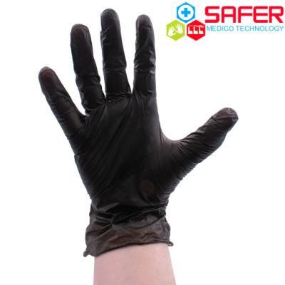 Powder Free Disposable Black Vinyl Gloves Non Latex, Non Sterile