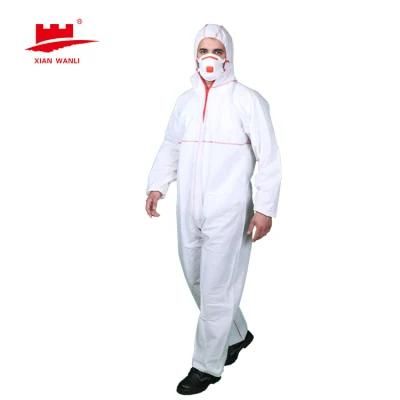 Disposable Coveralls, Non Woven Protective Suit, Disposable Isolation Clothing with Hooded for Full Protection