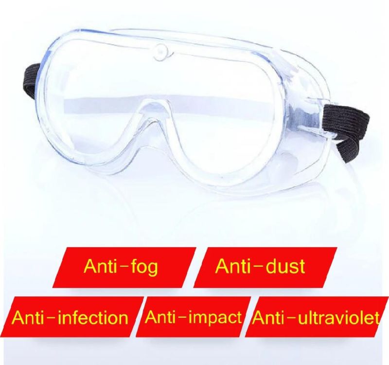 Unisex 99% UV Ce Protect Clear Anti Fog Chemical Eye Glass Protection Work Protective Glasses Safety Goggles
