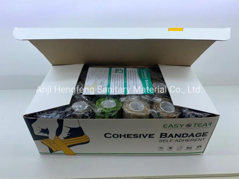 Disposable Medical Camouflage Non-Woven Waterproof Cohesive Sport Bandage