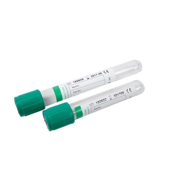Medical Sterile Pet Green Lithium/Sodium Heparin Blood Collection Tube