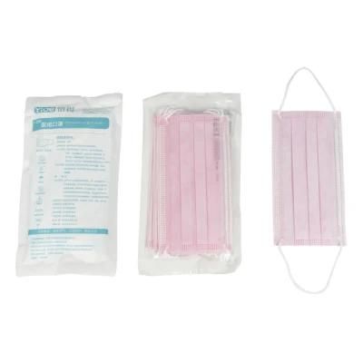 Non-Woven Disposable Protective Face Mask Pink Color