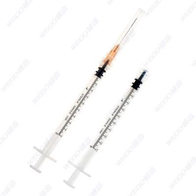 Vaccine Syringe Luer Slip Luer Lock Disposable Medical Injector with Needle