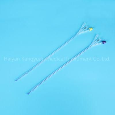 Three Way Silicone Foley Catheter Standard for Single Use China Factory Round Tip with Normal Balloon