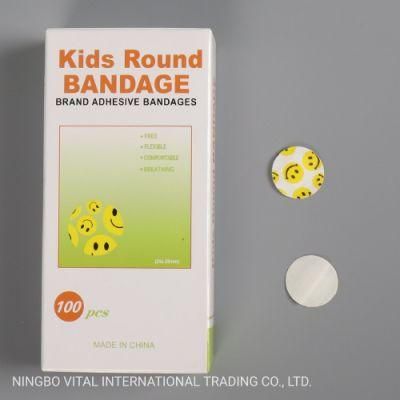 Dia 22mm Cartoon Breathable Waterproof Plastic PE Wound Dressing First Aid Round Plaster