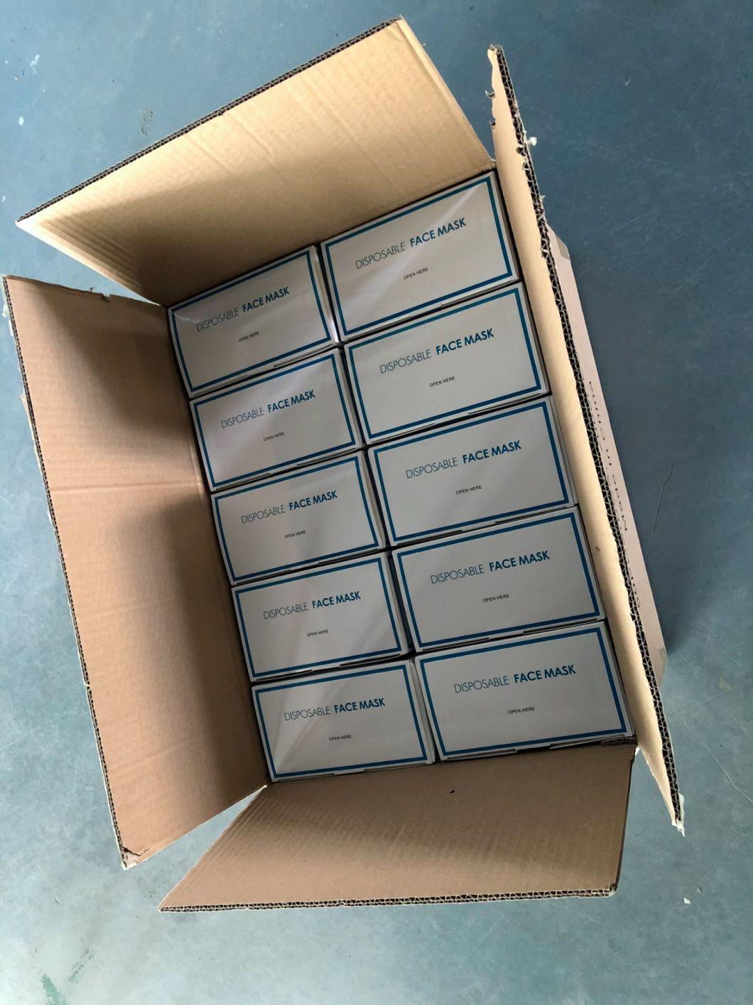 3 Ply 50 Packing Non Woven Air Pollution Protective Breathable Dust Proof Disposable Daily Use Non Medical Face Mask with Custom Printed Logo