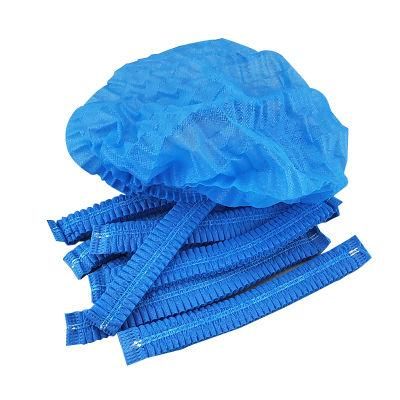 20 GSM Disposable Non-Woven Round Head Cover Double Elastic Bouffant Caps