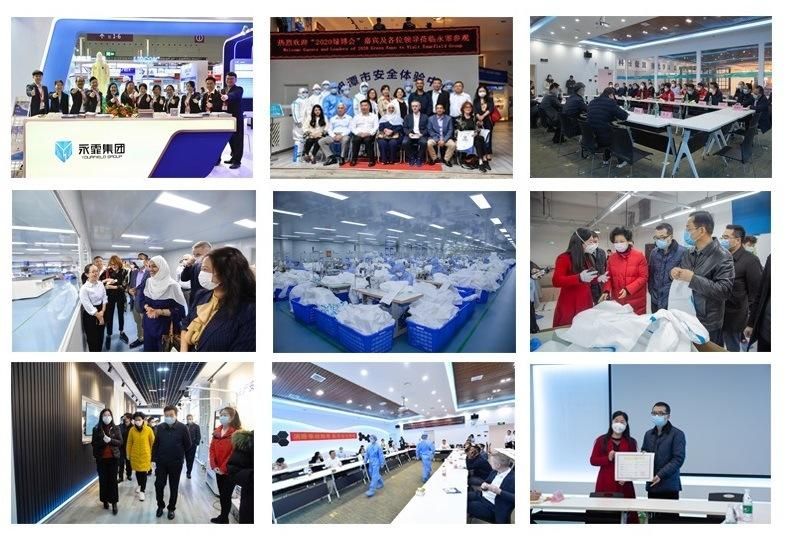 Factory Supply 65GSM Disposable Isolation Medical Protective Gown with Hood