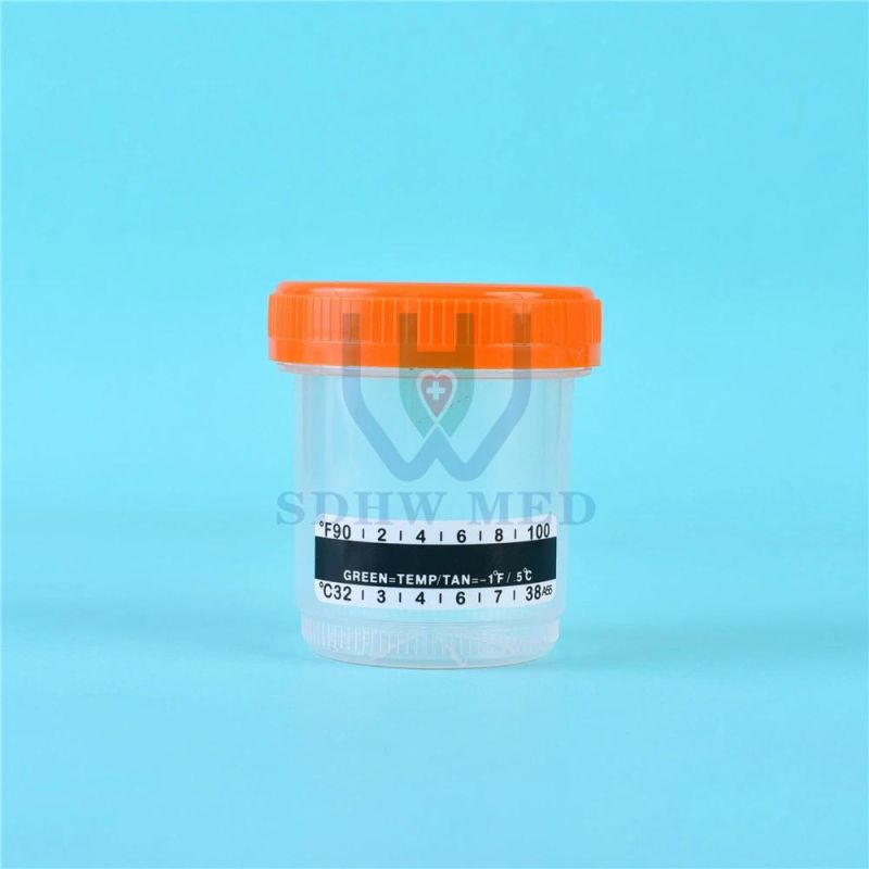 Disposable Medical 40ml 60ml Red Lid PP Urine Container/Hospital Stool Container