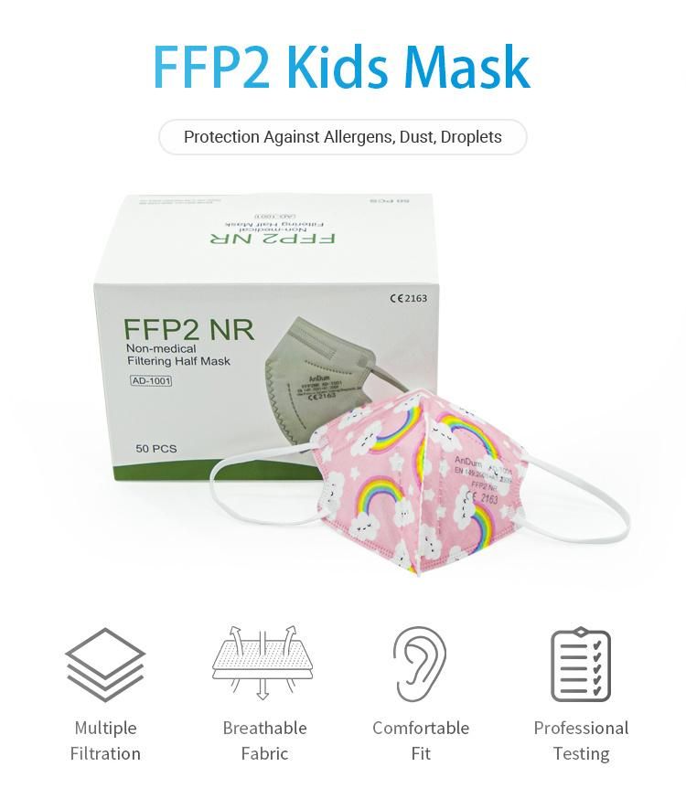 Andum 8 Colors Cute Carton Small Size Respirator Disposable Children Kids Face Mask