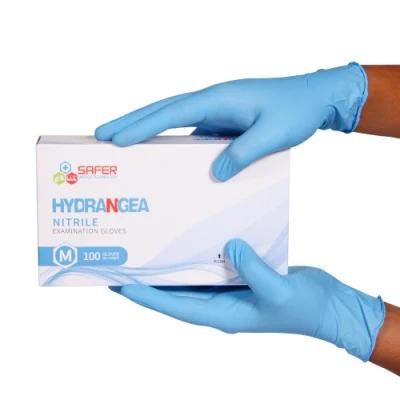 4.5g 5.0g Blue Disposable Fiexible Nitrile Examaination Gloves for Hospital