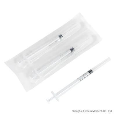 0.5ml 1ml Vaccine Injection Medical Device Plastic Low Dead with Needle 25gx1&quot; Space Lds Ldv Latex Free Vaccines Syringes